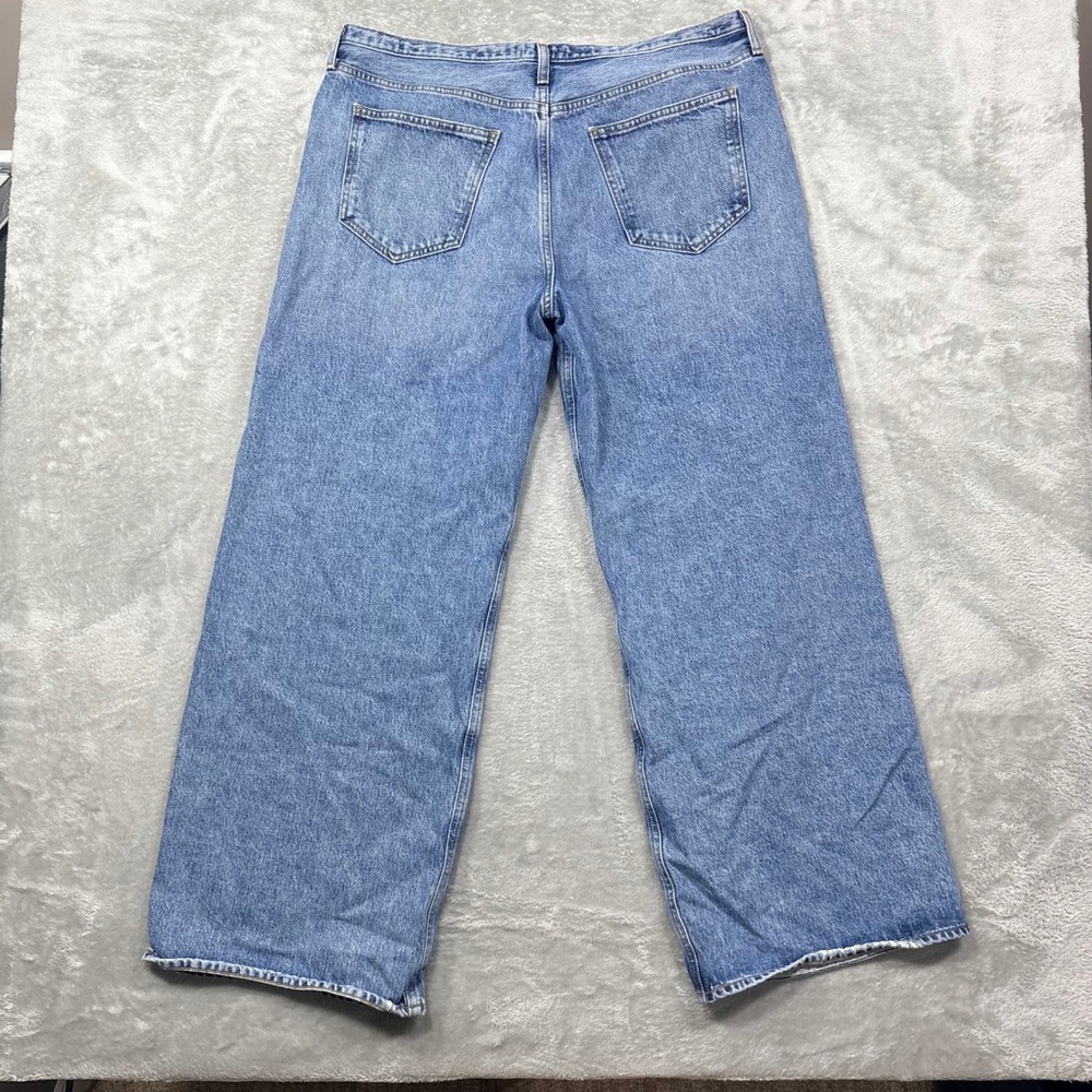 AGOLDE Wide Leg Baggy Jeans Womens 32 Light Blue Organic Cotton High Rise Denim - Picture 10 of 15